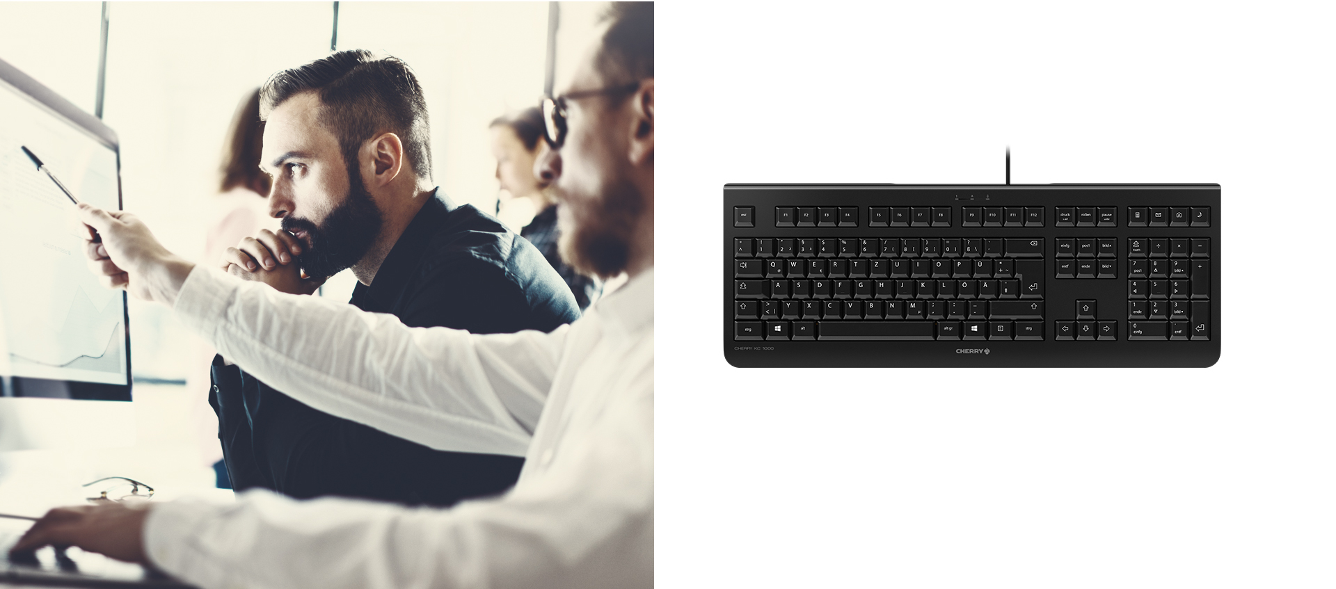 Cherry KC 1000 - Tastatur - Spanisch - Schwarz