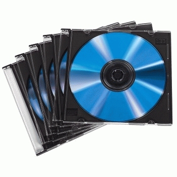 Hama Slim Jewel Case für Speicher-CD - Kapazität: 1 CD - Schwarz, durchsichtig (Packung mit 50)