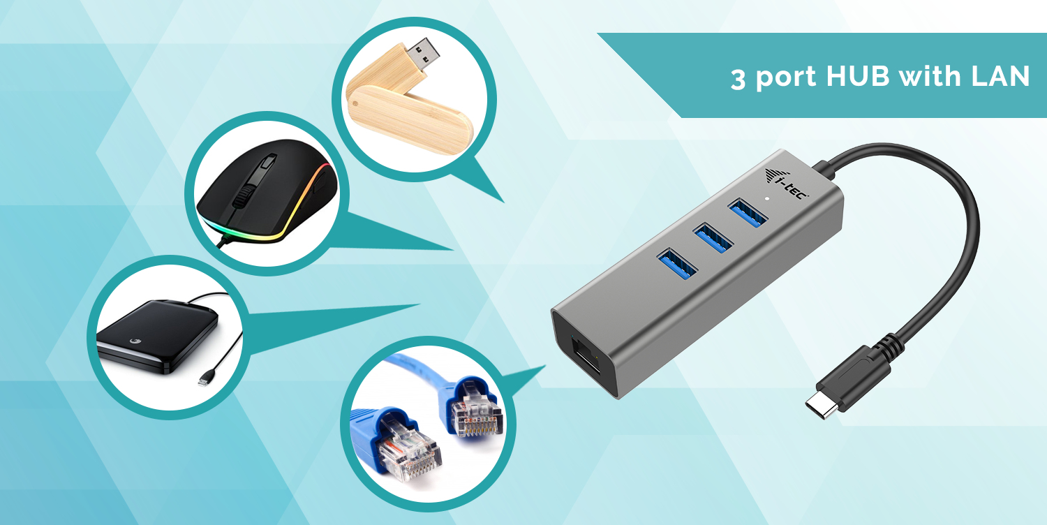 i-tec USB-Hub, RJ-45, USB-C 3.0 [Stecker]