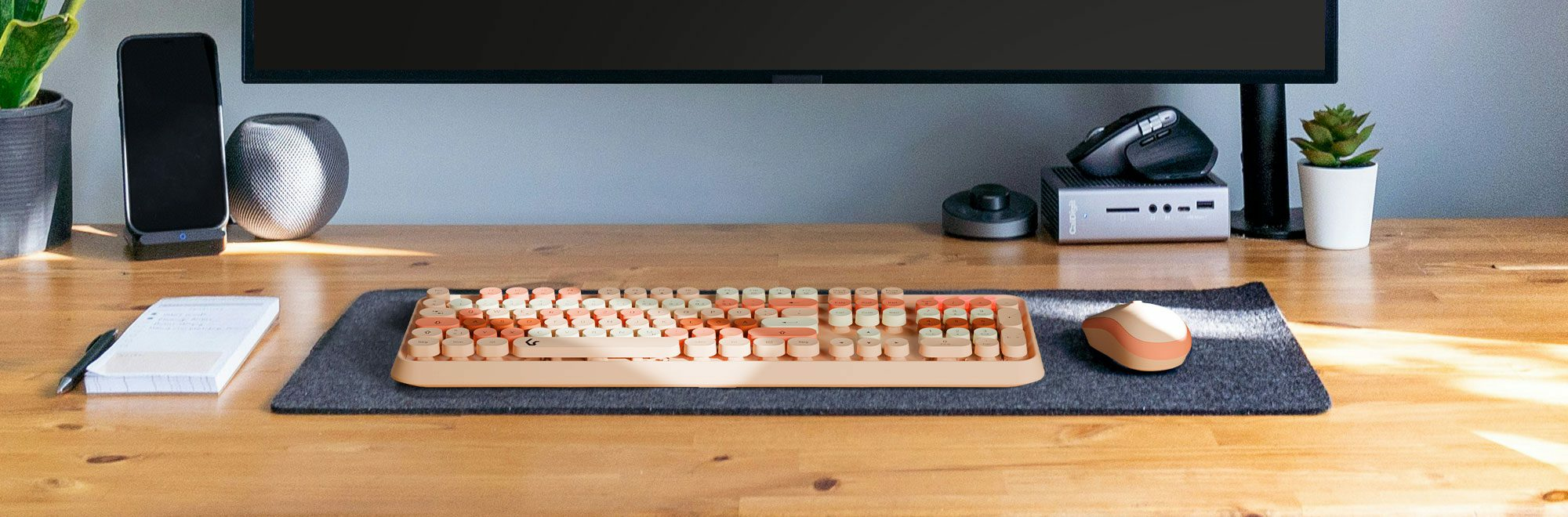 B-WARE - KeySonic KSKM-8200M-RF (DE), Maus-Tastatur-Set, Full-SizeTastatur, runde Tasten, Kunststoff
