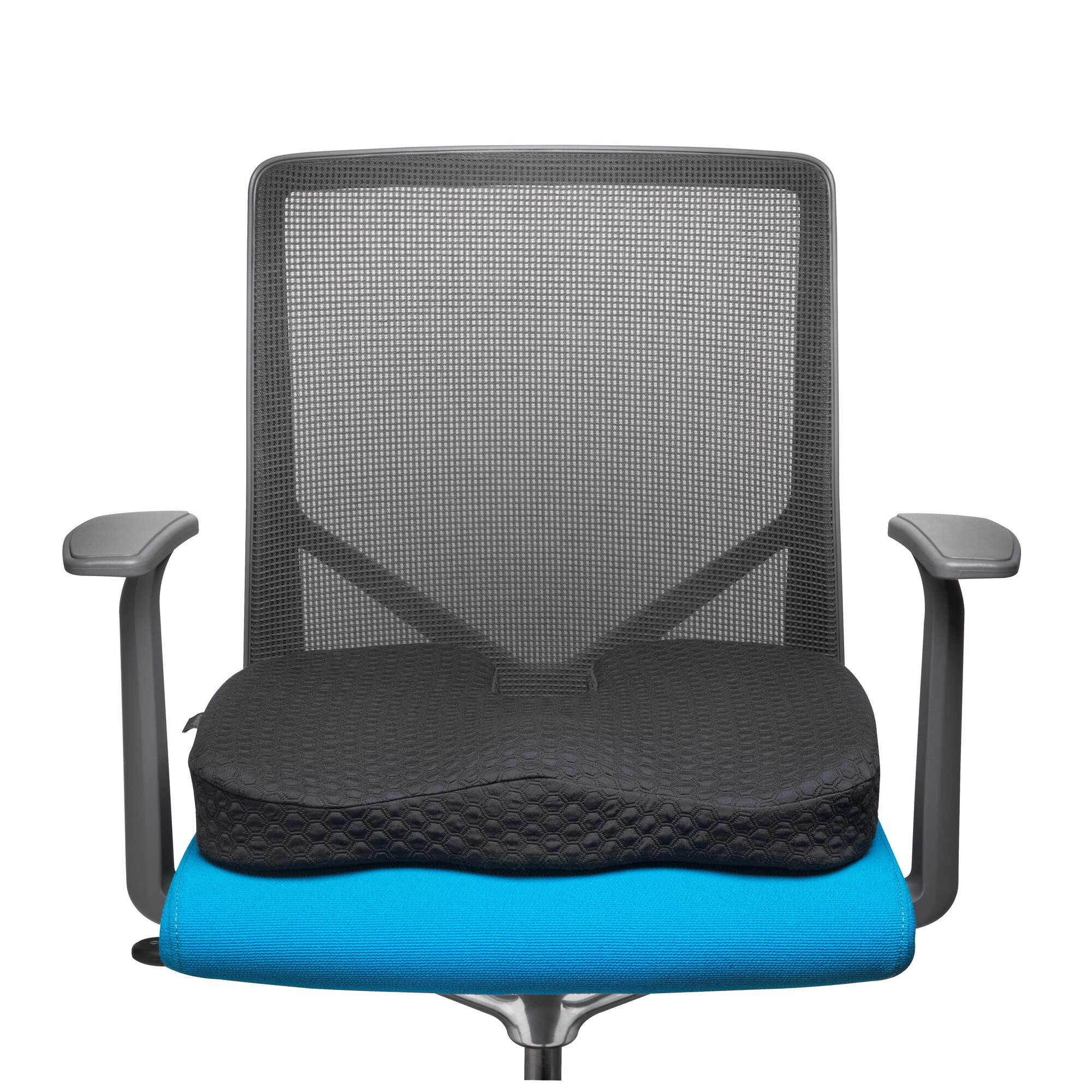 Kensington Premium-Sitzkissen mit Kühlgel, Sitzkissen, Memory-Schaum, Stuhl, Schwarz, Monochromatisc