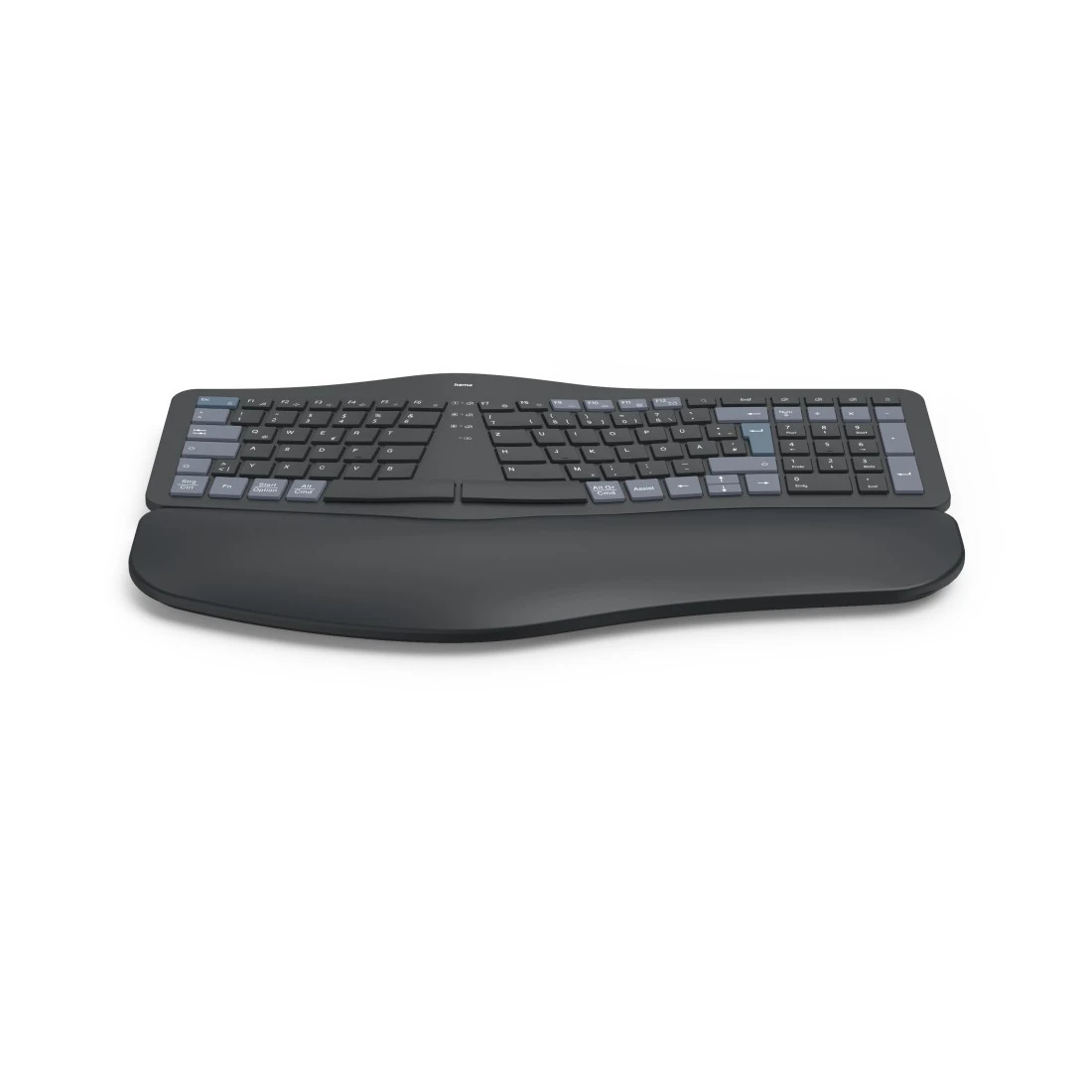 Hama WK-900 Ergo, 90%, Kabellos, RF Wireless + Bluetooth, Scherenschalter, QWERTZ, Schwarz, Blau, Du