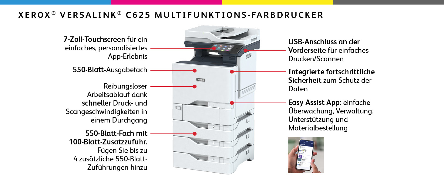 Xerox VersaLink C625V_DN - Multifunktionsdrucker - Farbe - Laser - Legal (216 x 356 mm)