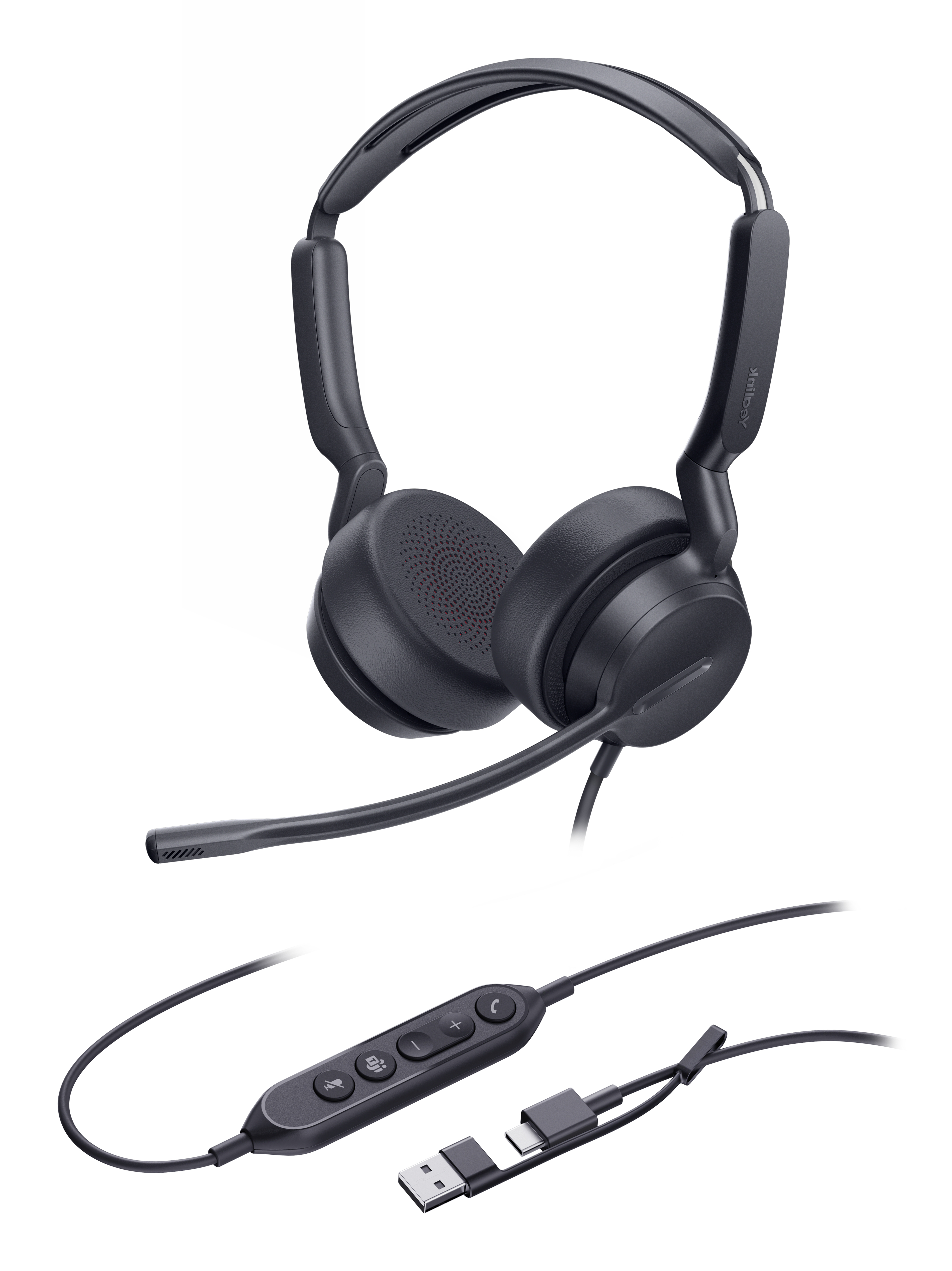 Yealink Dual-Teams-Headset mit USB-C/A-Anschluss, Kabelgebunden, Büro/Callcenter, 20 - 20000 Hz, 160