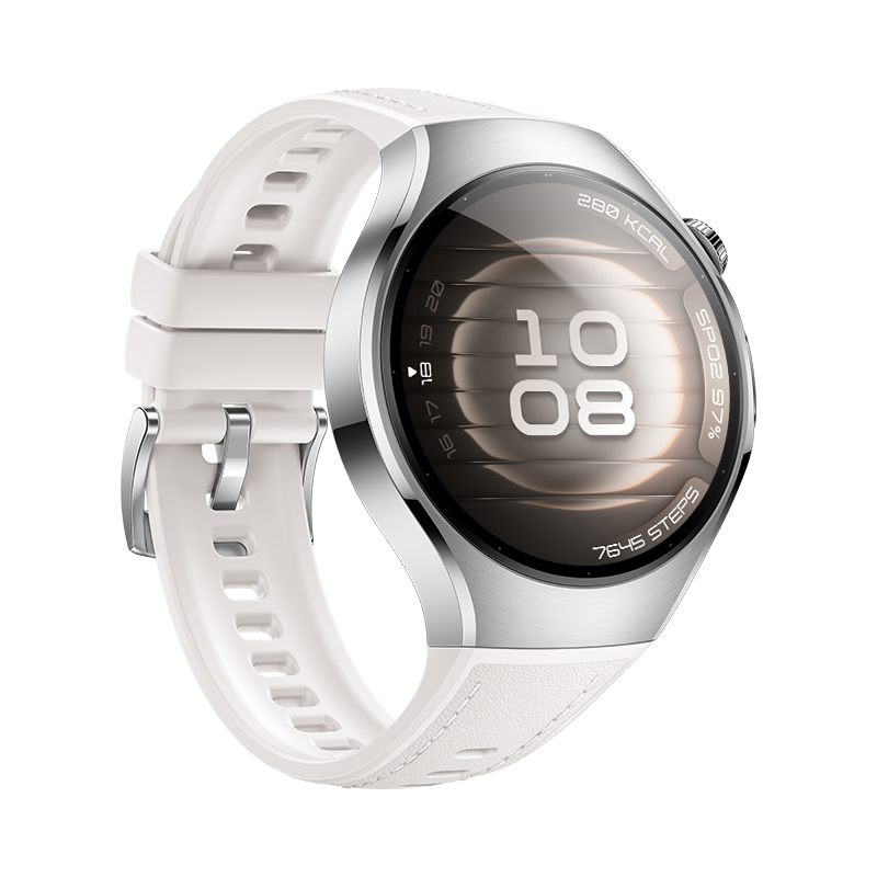 Huawei Watch 5 - 42 mm - Edelstahl 316L - intelligente Uhr mit Riemen - Verbundmaterial - weiß - Han