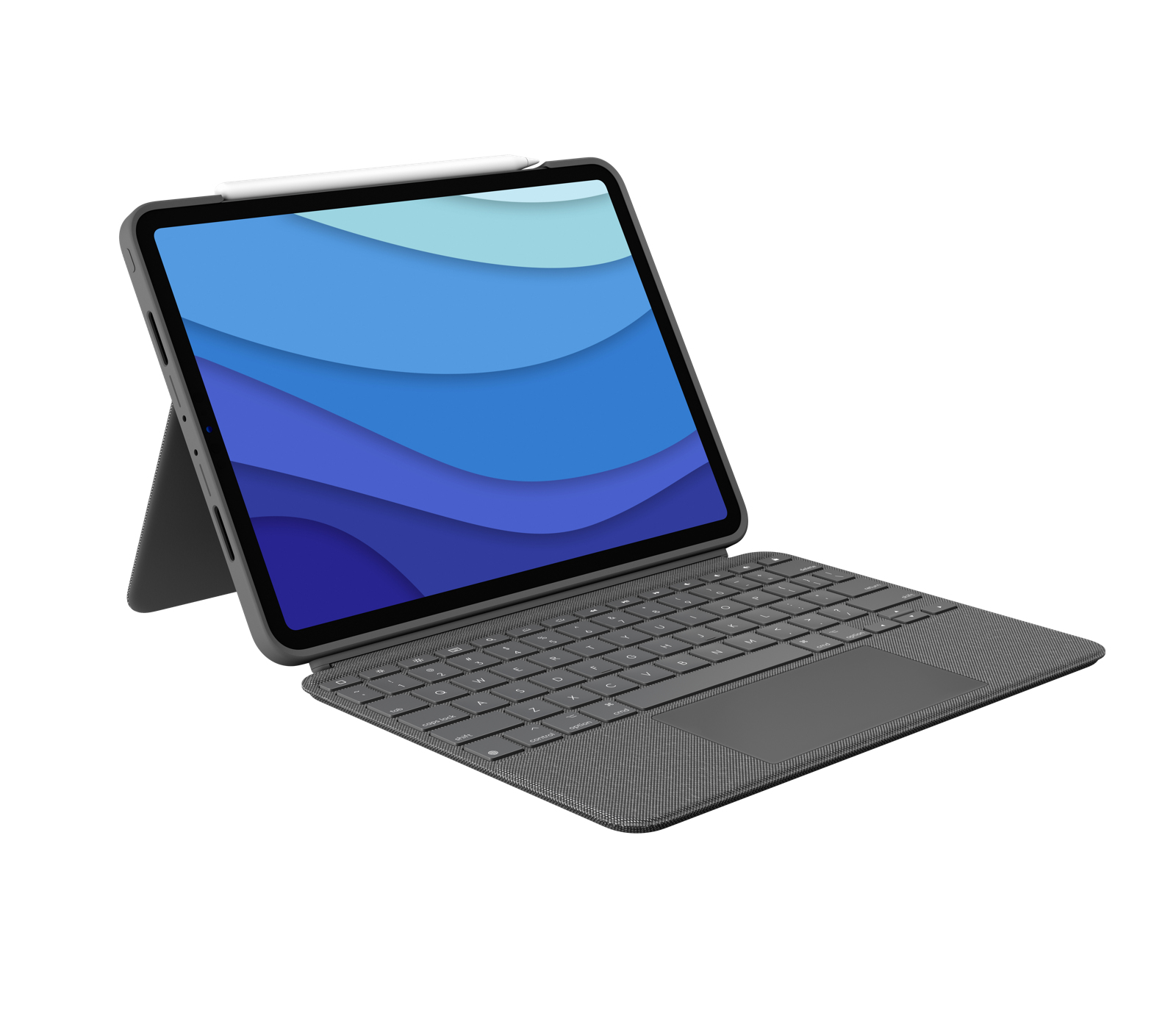 Logitech Combo Touch, KeyboardDock für Apple iPad Pro 11" 2020 / 2021, grau, DE