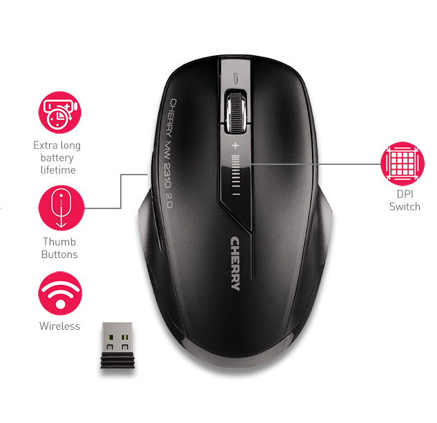 Cherry MW 2310 2.0 Wireless Mouse schwarz, USB