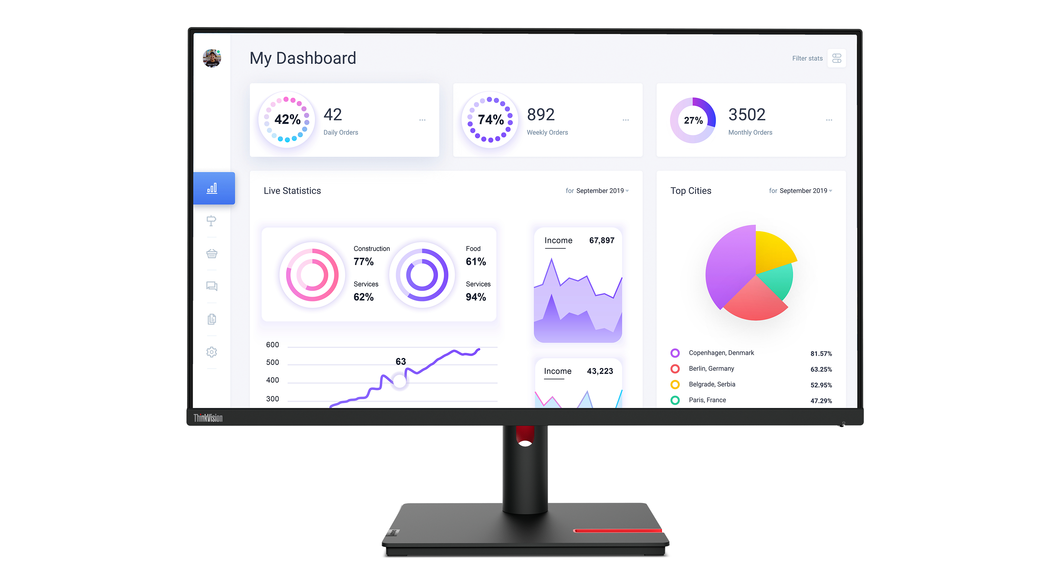 Lenovo ThinkVision T32p-30 - LED-Monitor - 80 cm (31.5")