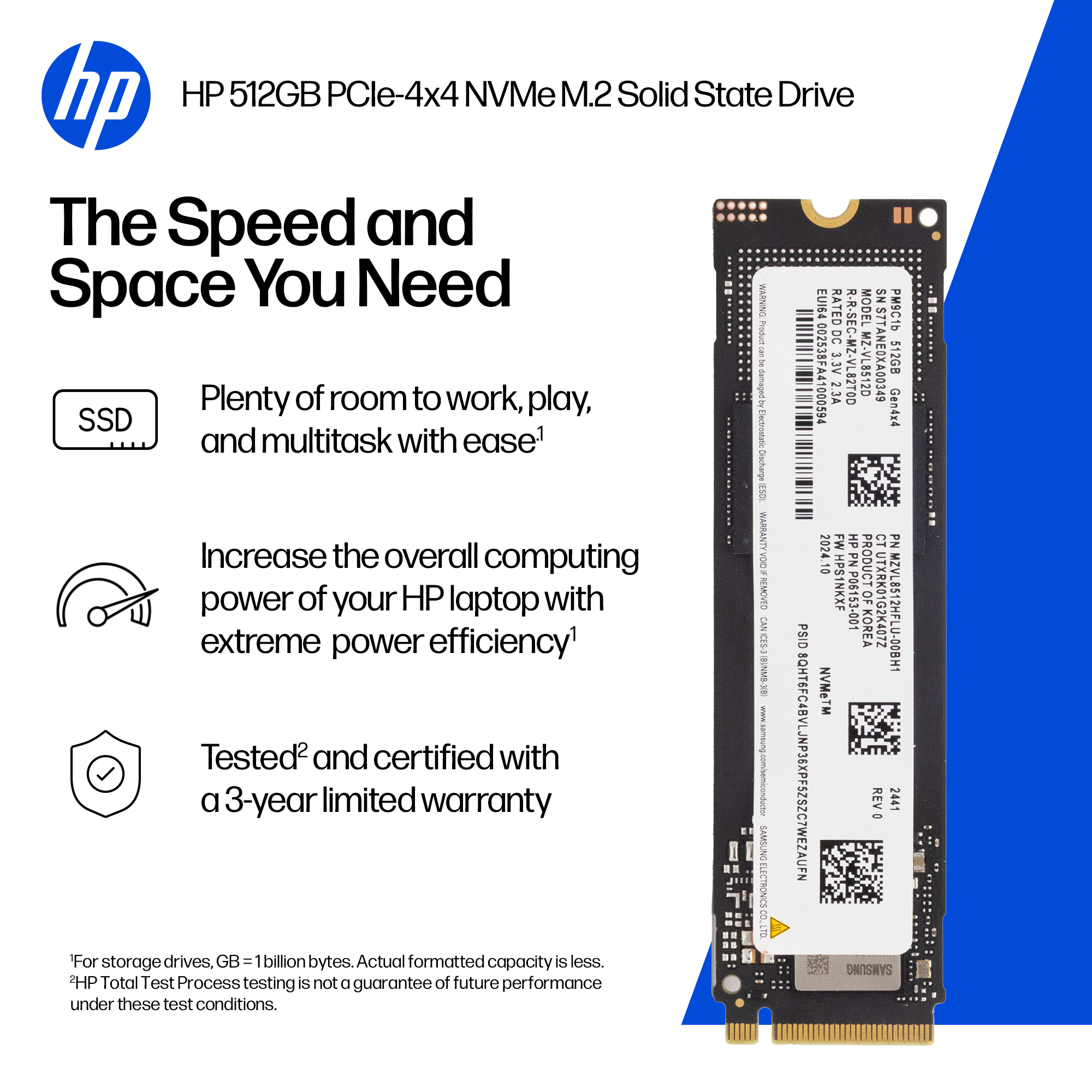 HP  SSD - 512 GB - intern - M.2 2280 - PCIe 4.0 x4 (NVMe)