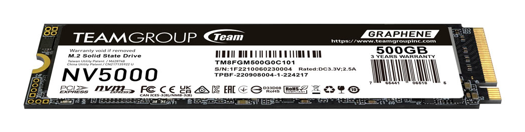 Team Group NV5000, 500 GB, M.2, 4500 MB/s