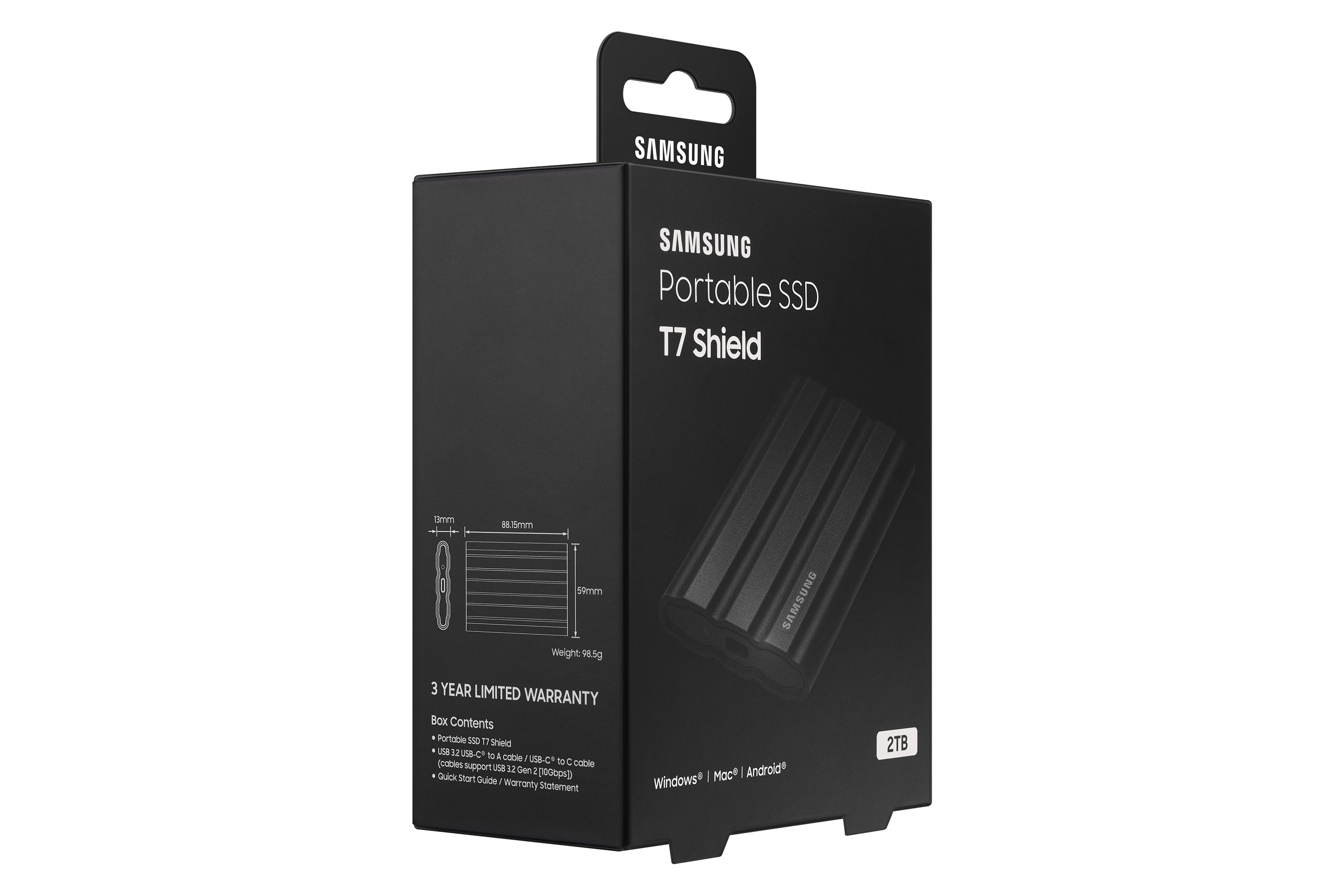 Samsung Portable SSD T7 Shield schwarz 2TB, USB-C 3.1