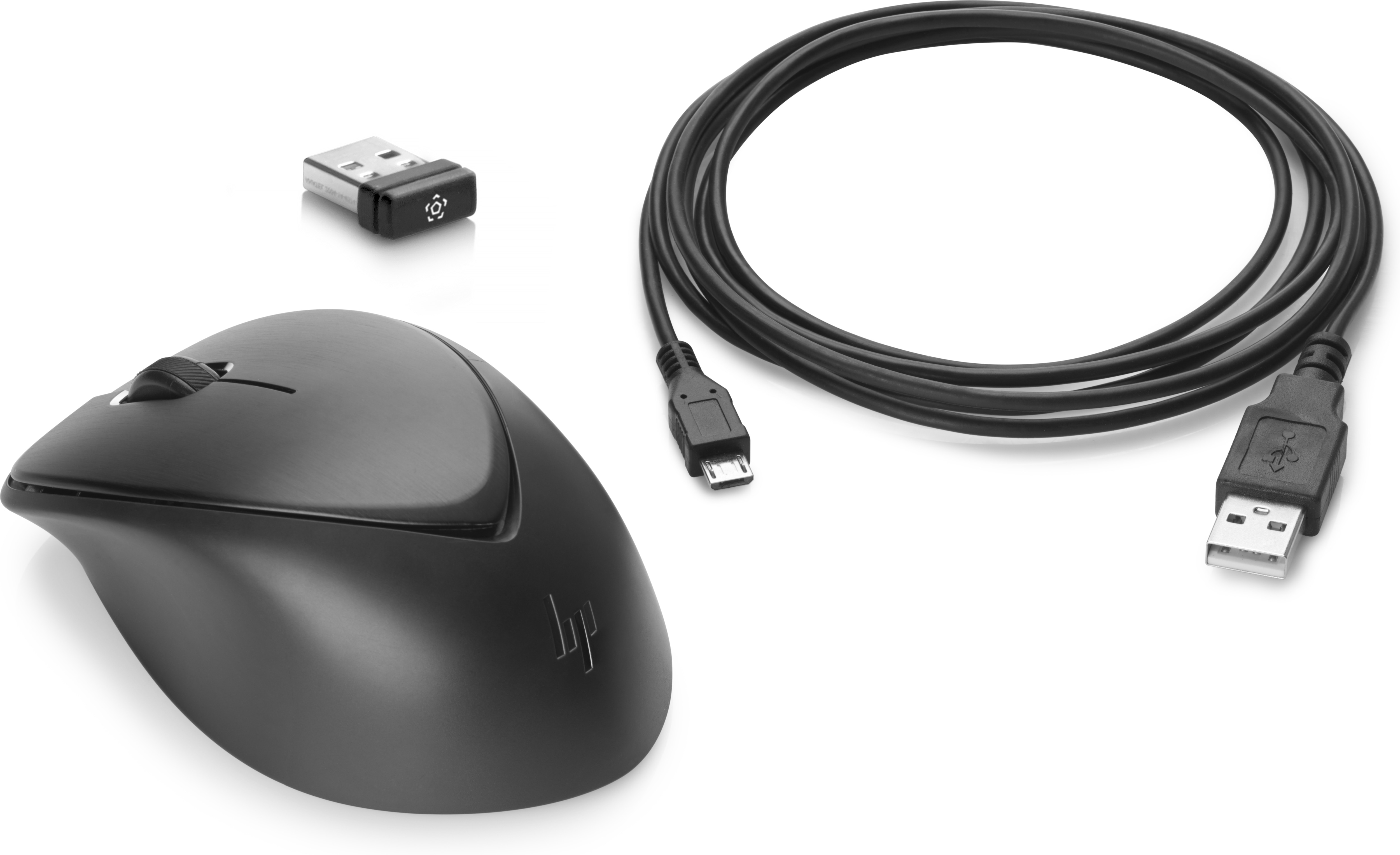 HP Wireless Premium-Maus, Beidhändig, Laser, RF Wireless, 1200 DPI, Schwarz