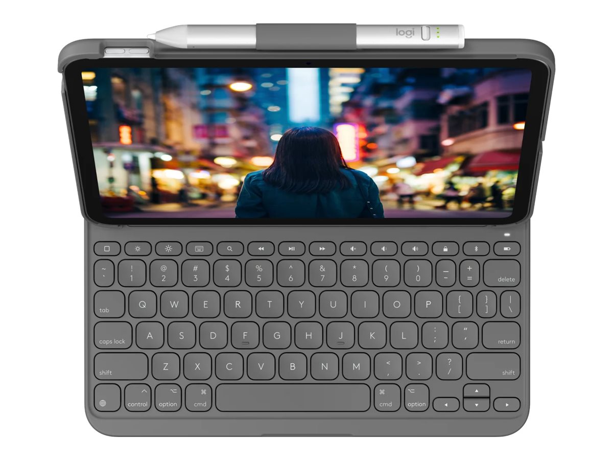 Logitech Slim Folio für iPad 10/iPad 11 A16, grau, DE