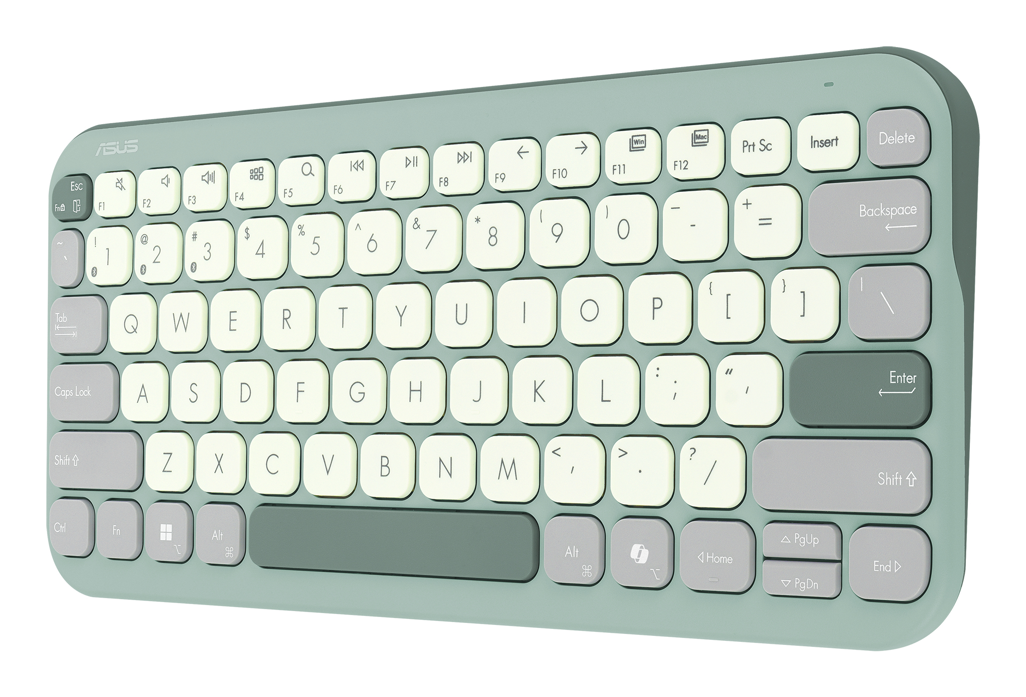 ASUS Marshmallow Keyboard KW100, 75%, Kabellos, Bluetooth, Scherenschalter, QWERTZ, Grün