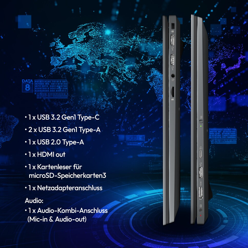 Medion E15443, Intel Core Ultra 5, 39,6 cm (15.6"), 1920 x 1080 Pixel, 16 GB, 512 GB, Windows 11 Hom