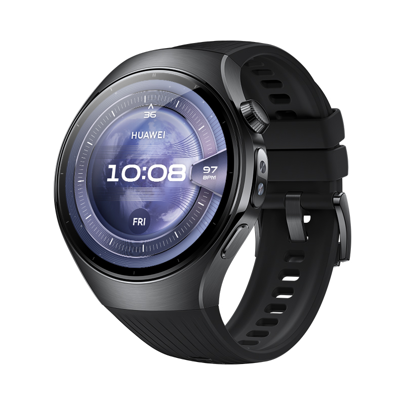 Huawei Watch 5 - 46 mm - 316L stainless steel - intelligente Uhr mit Riemen - Flouroelastomer - Hand