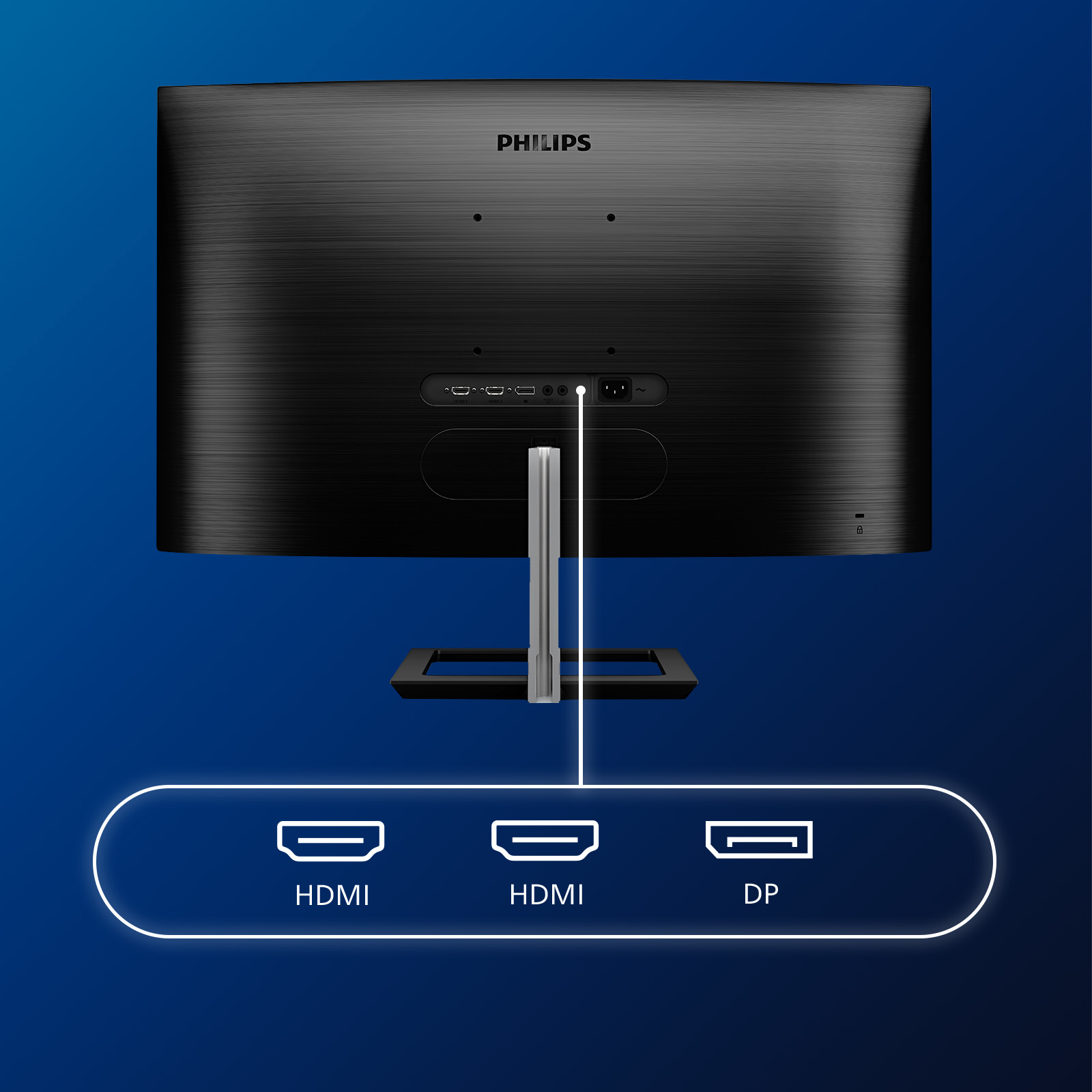 Philips E-line 328E1CA Curved-Monitor 81.3cm (32") 4K UHD, VA, 4ms, HDMI, Displayport