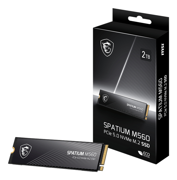 MSI SPATIUM M560 - SSD - 1 TB - intern - M.2 2280 - PCI Express 5.0 x4 (NVMe)
