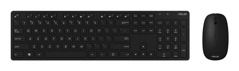 ASUS W5000, Volle Größe (100%), Kabellos, RF Wireless, QWERTZ, Schwarz, Maus enthalten