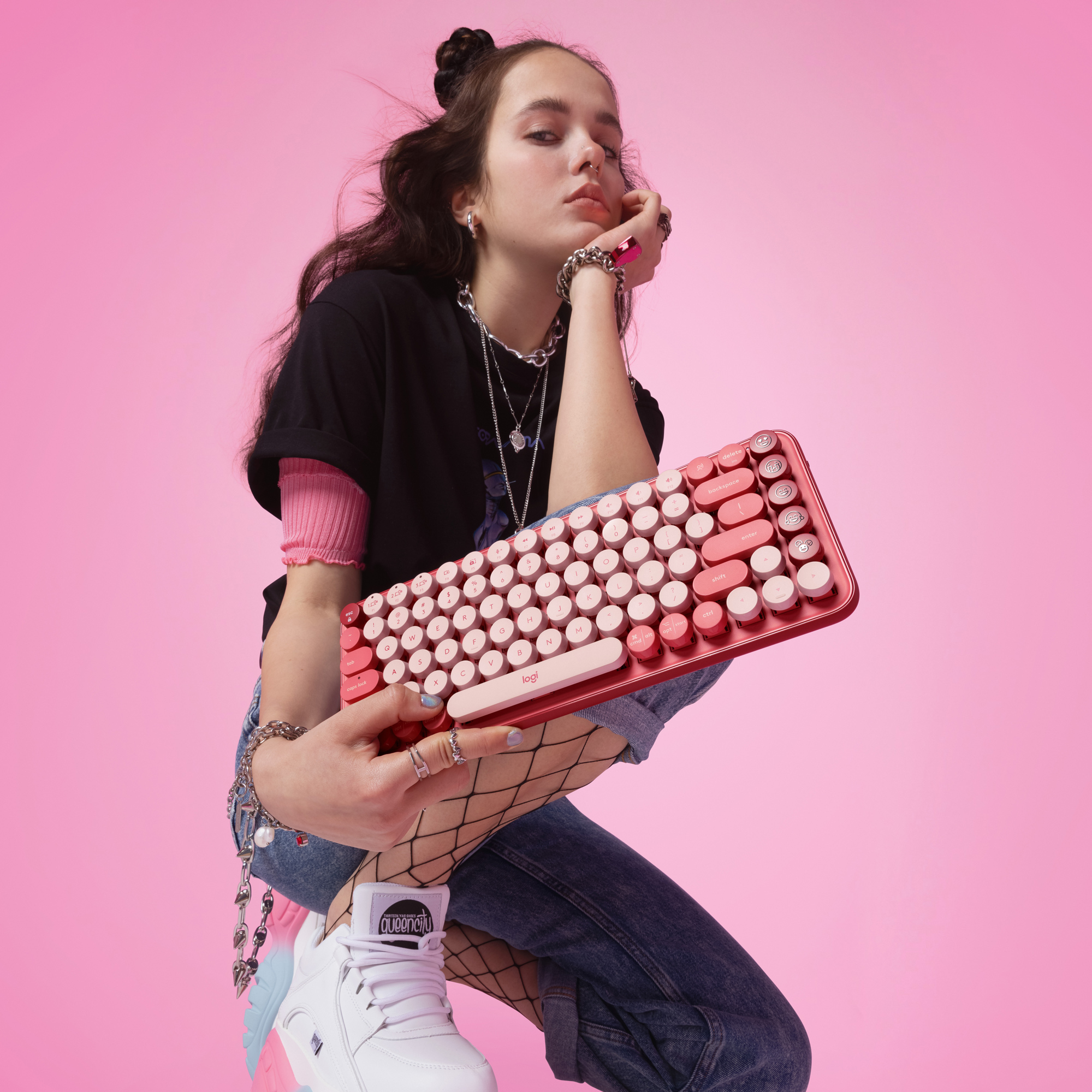 Logitech POP Keys - Tastatur - kabellos - Bluetooth 5.1, Bluetooth LE