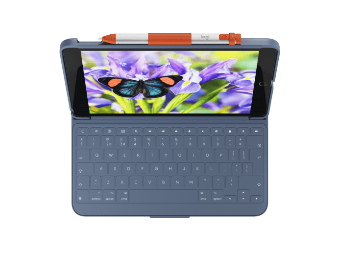 Logitech Rugged Lite - Tastatur und Foliohülle - kabellos - Bluetooth LE - Classic Blue - für Apple