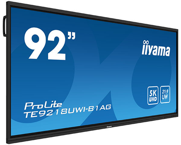 Iiyama TE9218UWI-B1AG, Interaktiver Flachbildschirm, 2,32 m (91.5"), LED, 5120 x 2160 Pixel, WLAN, 1
