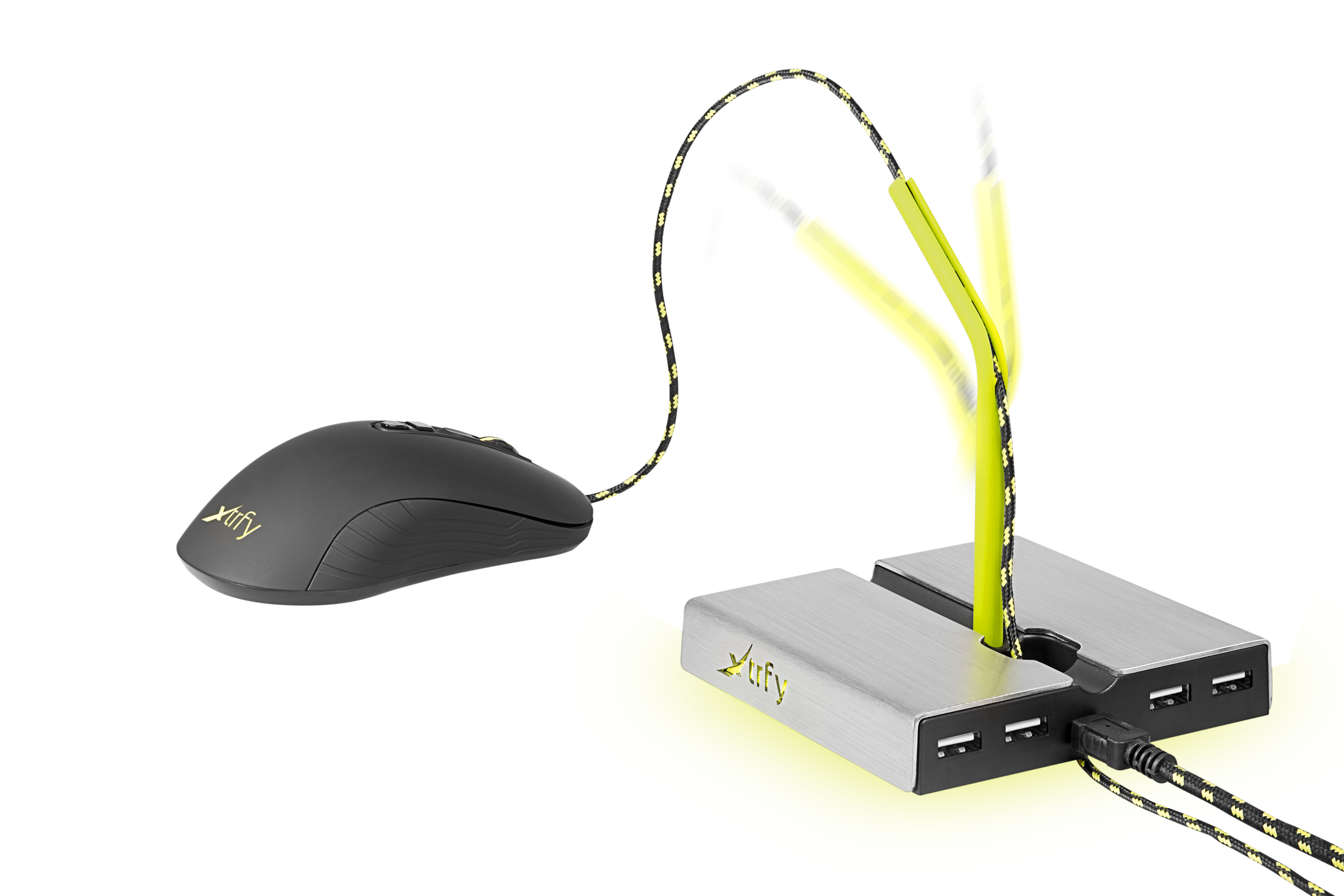 Cherry Xtrfy B1 - Hub - 4 x USB 2.0 - Desktop - mit