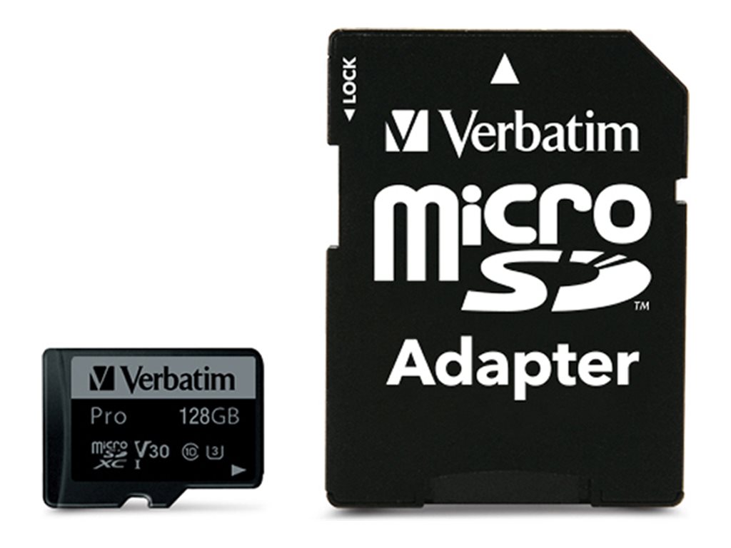 Verbatim PRO - Flash-Speicherkarte (microSDXC-an-SD-Adapter