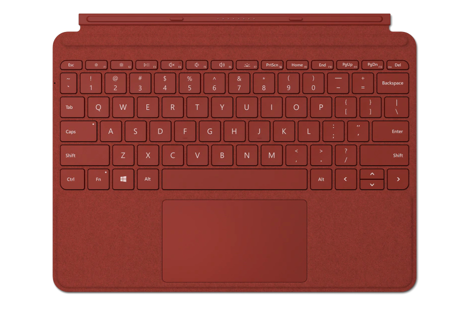 Microsoft Surface Go Type Cover, Trackpad, Microsoft, Surface Go 2 Surface Go, Poppy Red, Alcantara,