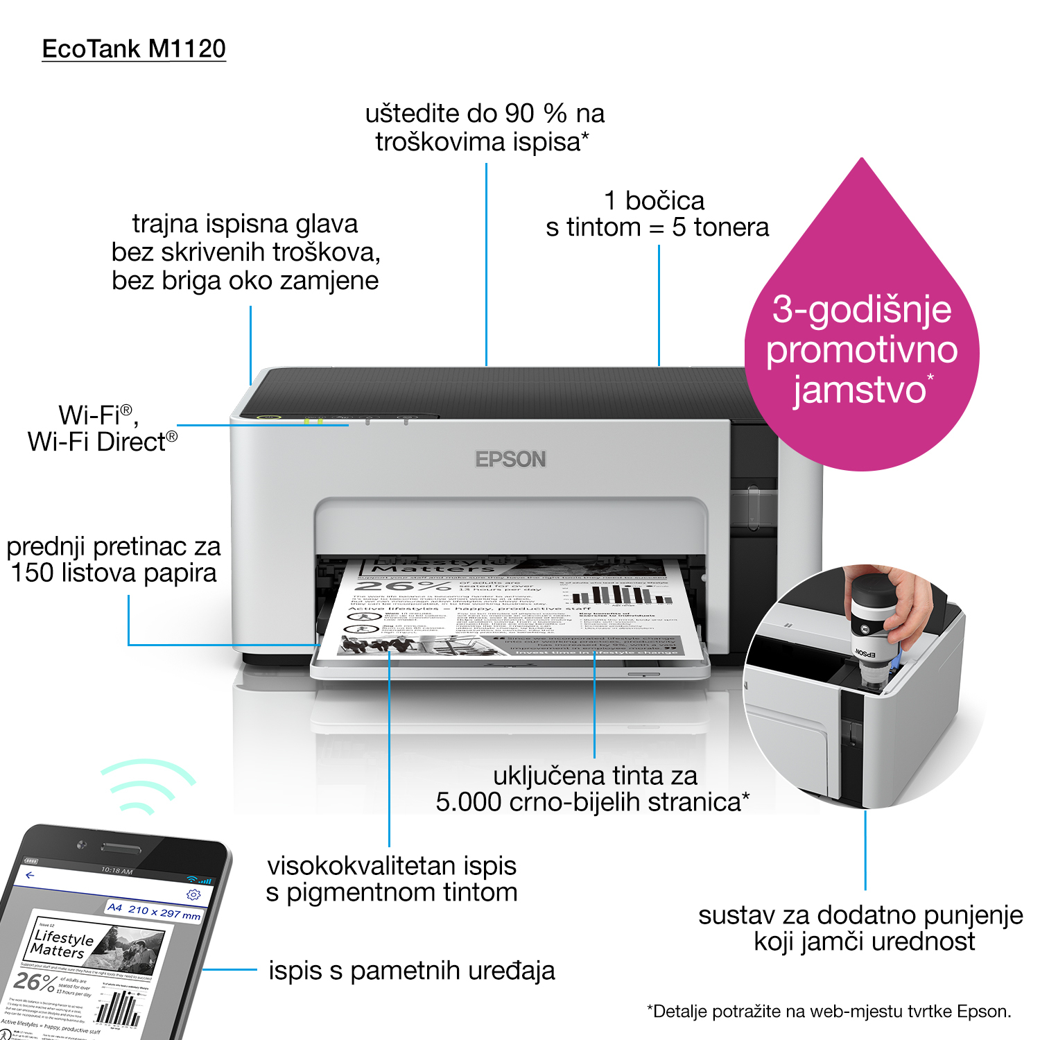 Epson EcoTank ET-M1120 - Drucker - s/w - Tintenstrahl
