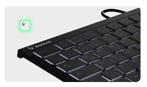 KeySonic KSK-5211ELU - Tastatur - Mini - mit