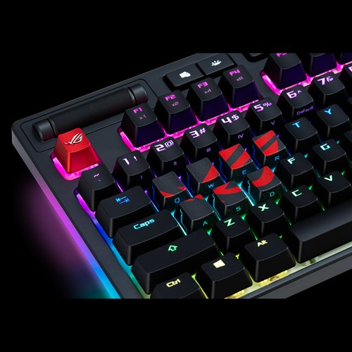 ASUS ROG Gaming Keycap Set, Tastaturkappe, Metall, Kunststoff, Schwarz, Rot