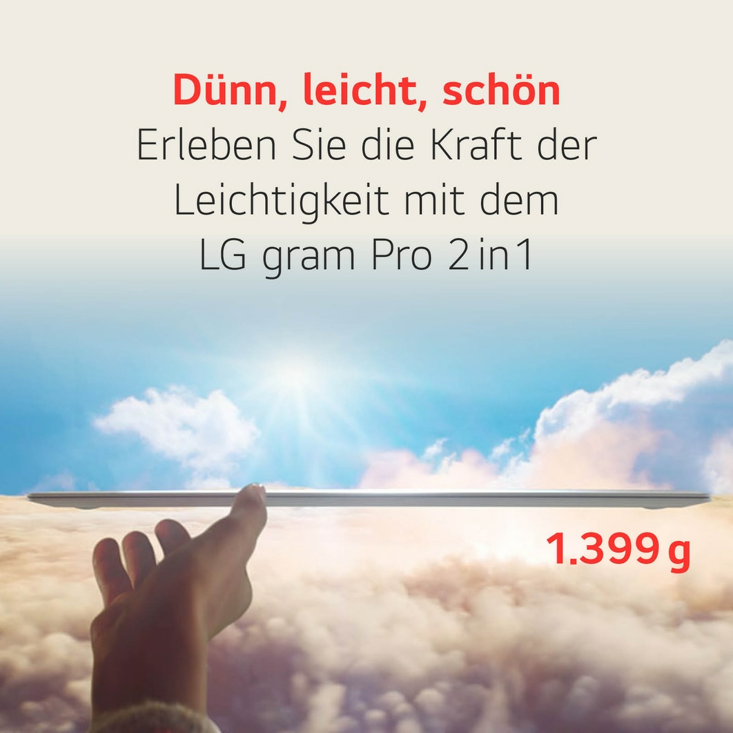 LG Gram Pro 16T90SP-K, Intel Core Ultra 7, 40,6 cm (16"), 2880 x 1800 Pixel, 16 GB, 1 TB, Windows 11