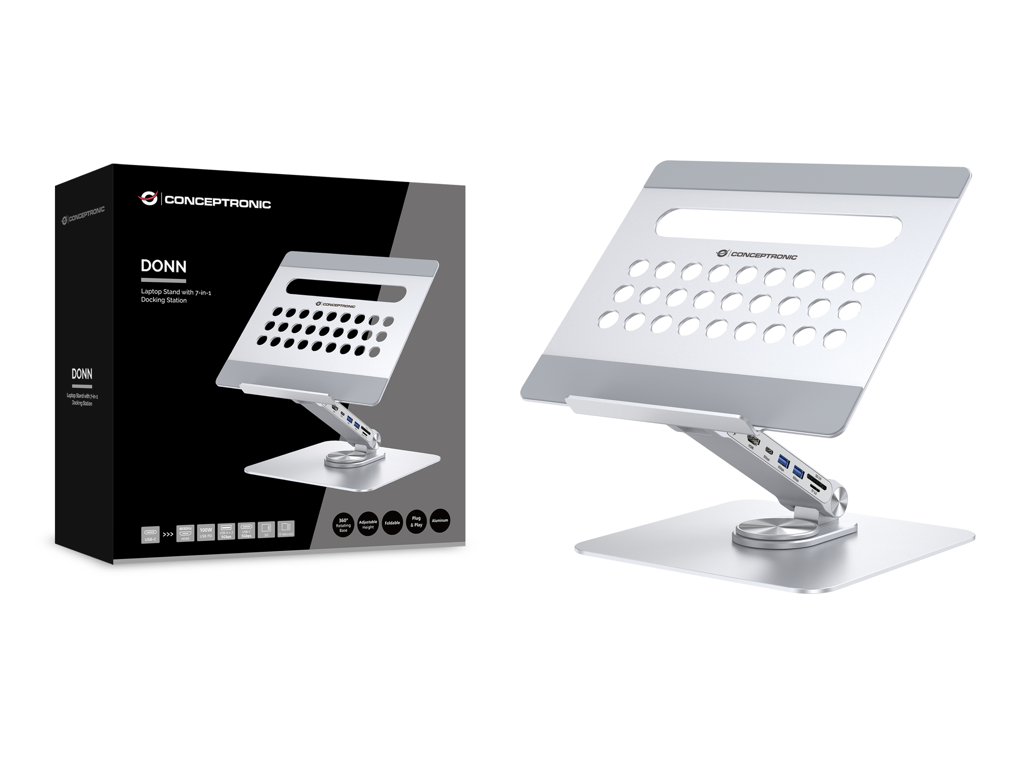 Conceptronic DONN27G - Dockingstation + Notebook-Halterung