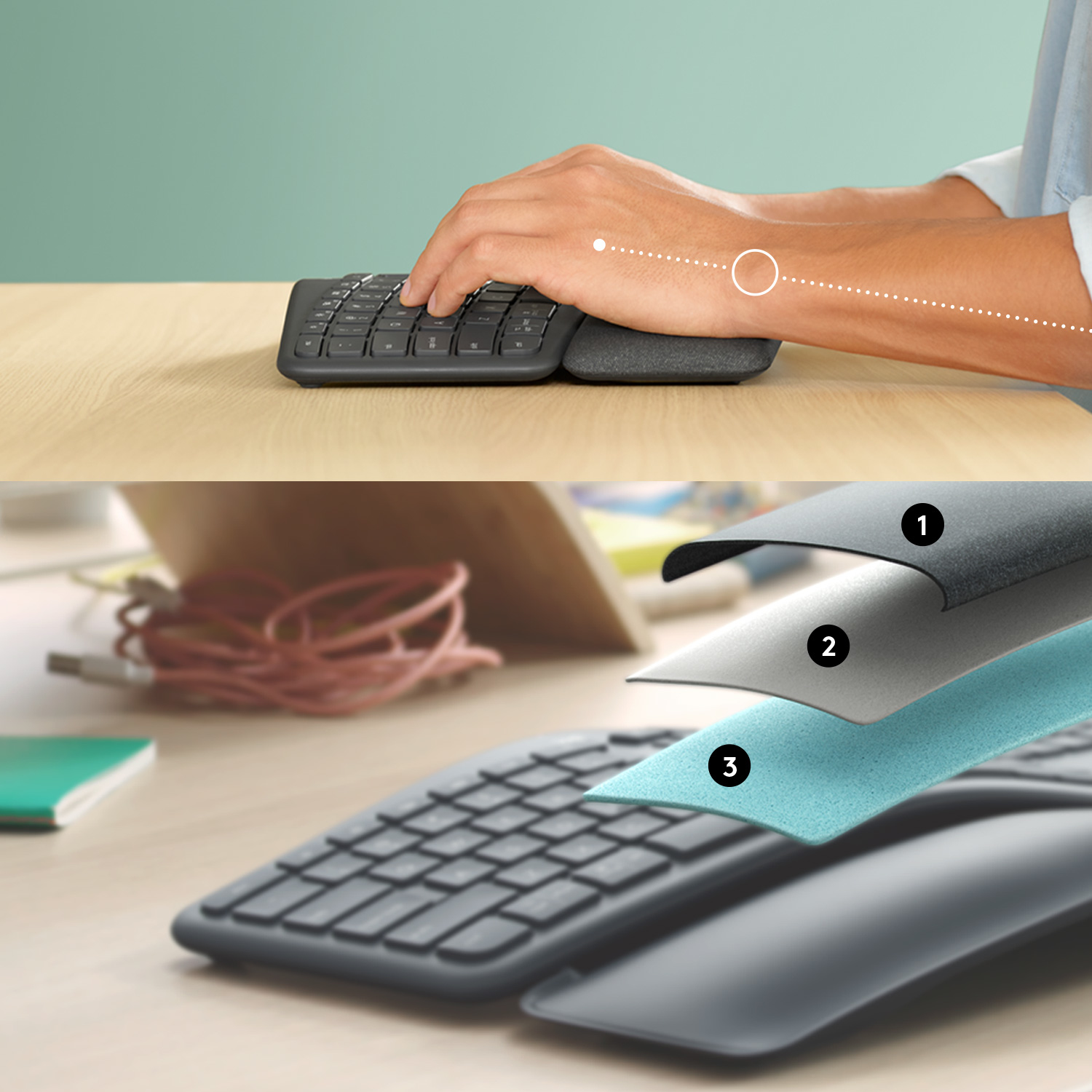 Logitech ERGO K860 - Tastatur - kabellos - 2.4