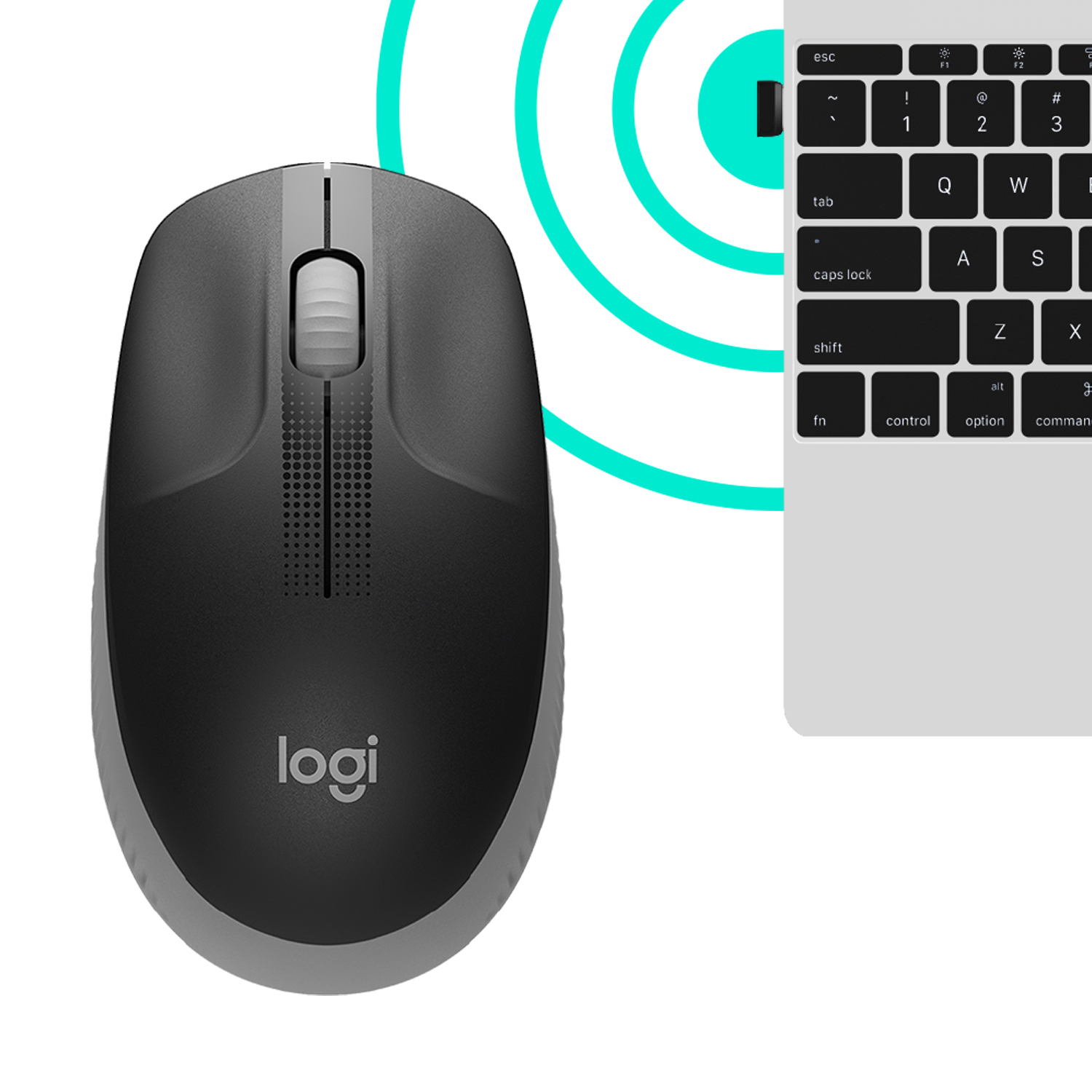 Logitech M190 - Maus - optisch - 3 Tasten - kabellos - kabelloser Empfänger (USB)