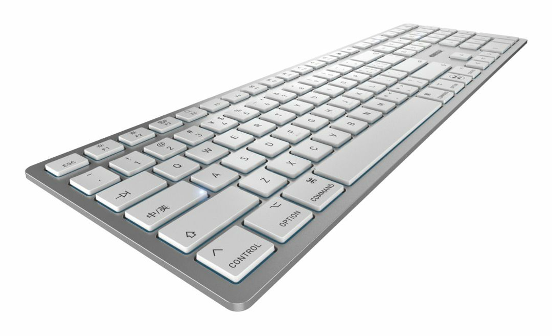 Cherry KW 9100 SLIM FOR MAC, Volle Größe (100%), Verkabelt & Kabellos, USB + Bluetooth, Scherenschal