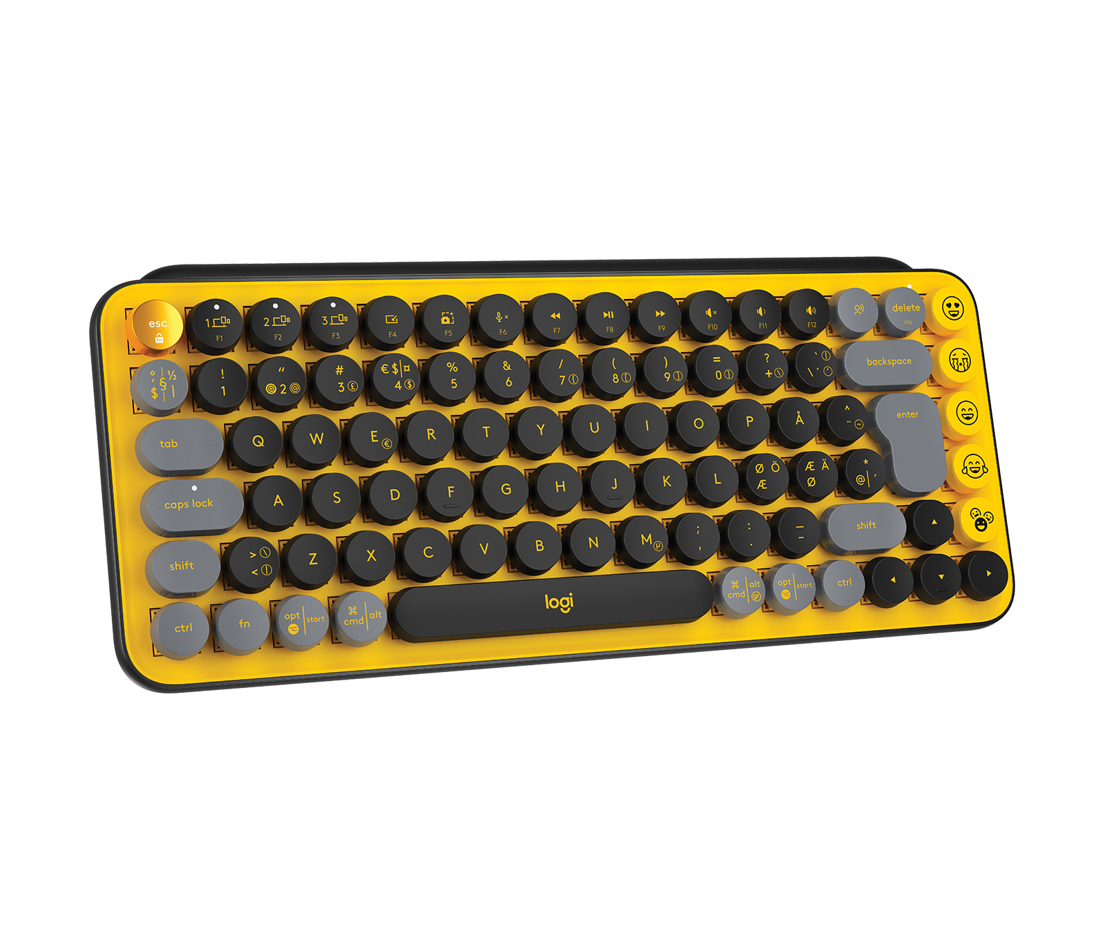 Logitech POP Keys Wireless Mechanical Keyboard With Emoji Keys, Mini, Kabellos, RF Wireless + Blueto