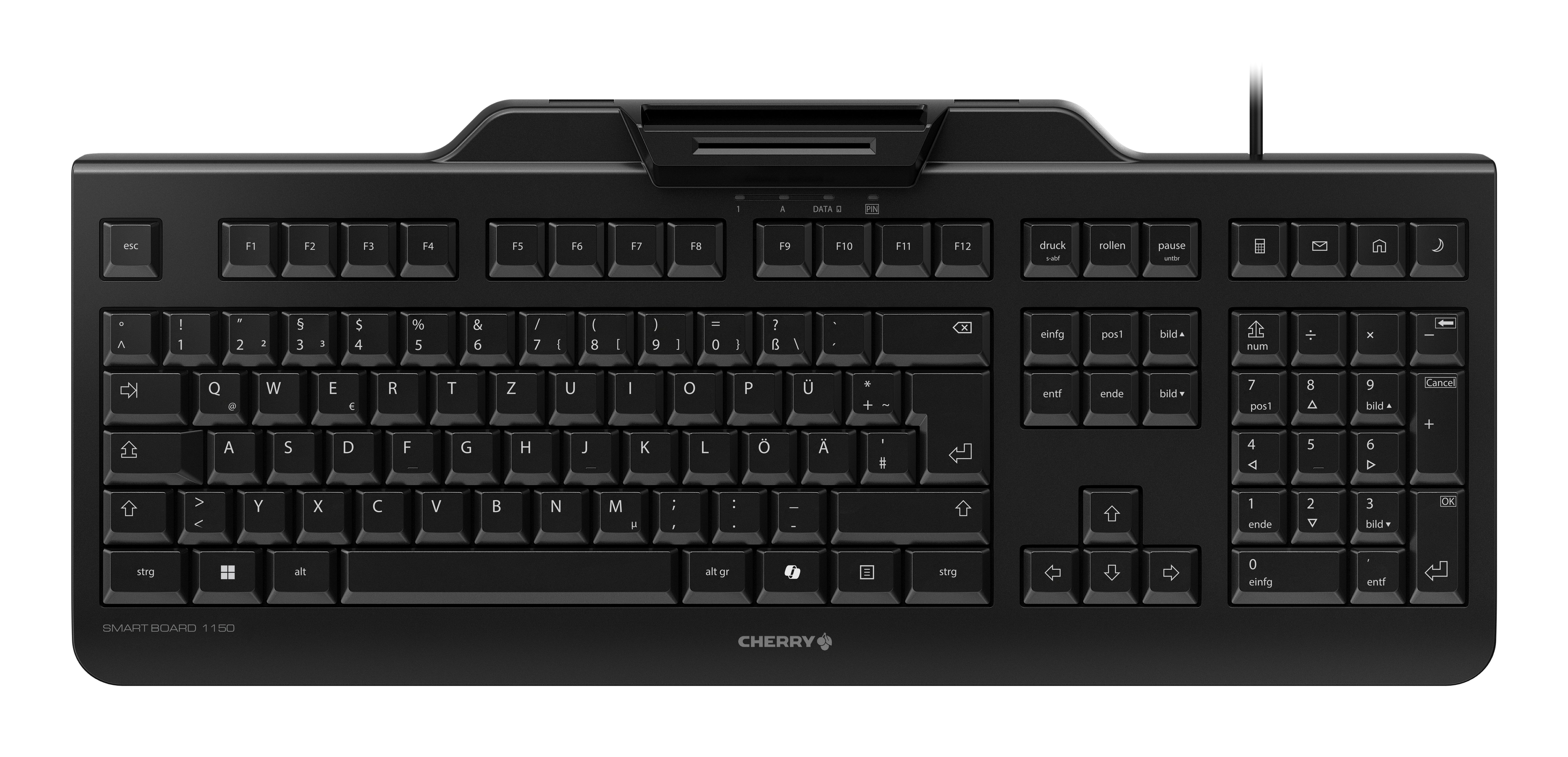 Cherry Smart Board 1150, Volle Größe (100%), Kabelgebunden, USB, QWERTZ, Schwarz