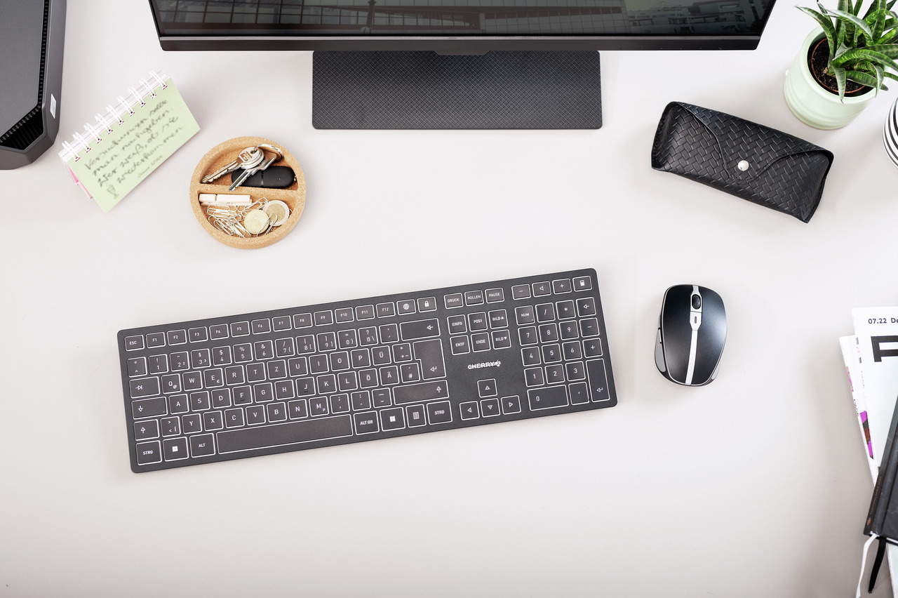 Cherry KW 9100 SLIM - Tastatur - kabellos - 2.4