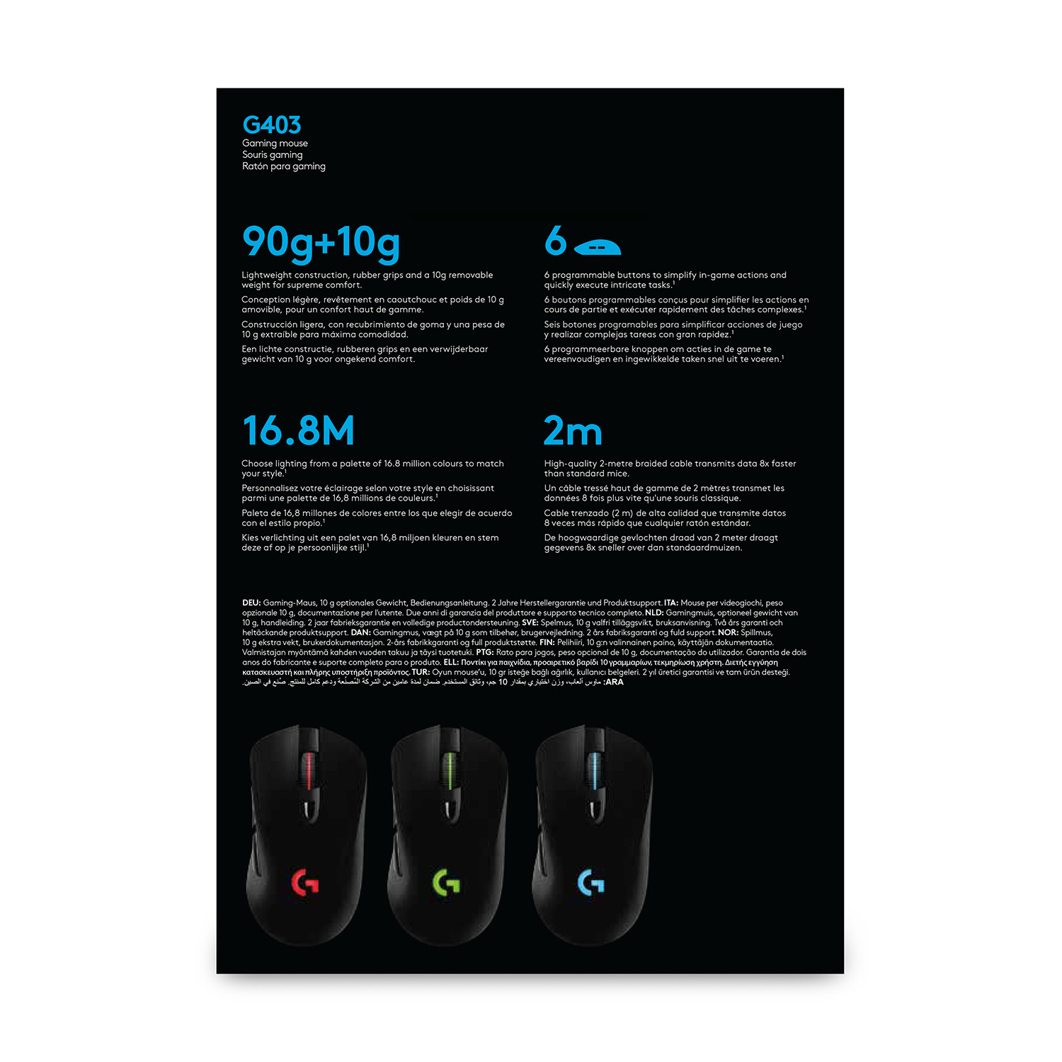 Logitech Gaming Mouse G403 HERO - Maus - optisch