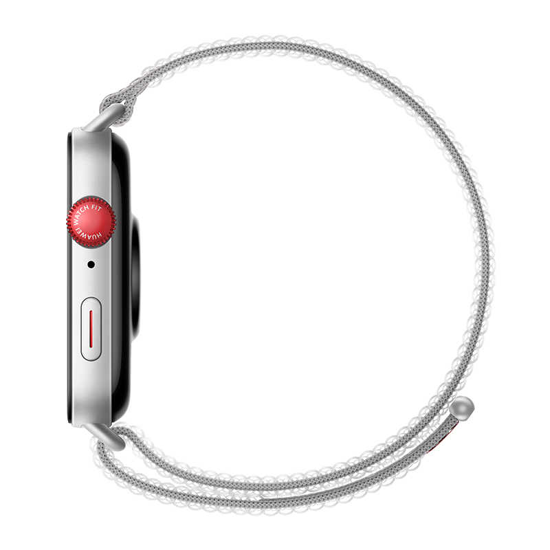 Huawei Watch Fit 3 - Aluminiumlegierung - intelligente Uhr mit Riemen - Nylon - grau - Handgelenkgrö