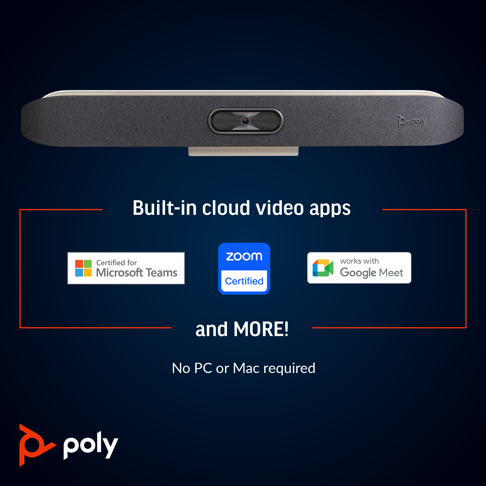 Poly HP Poly Studio X50 All-In-One-Videoleiste mit TC8 Controller-Kit, Videozusammenarbeit, 4K Ultra