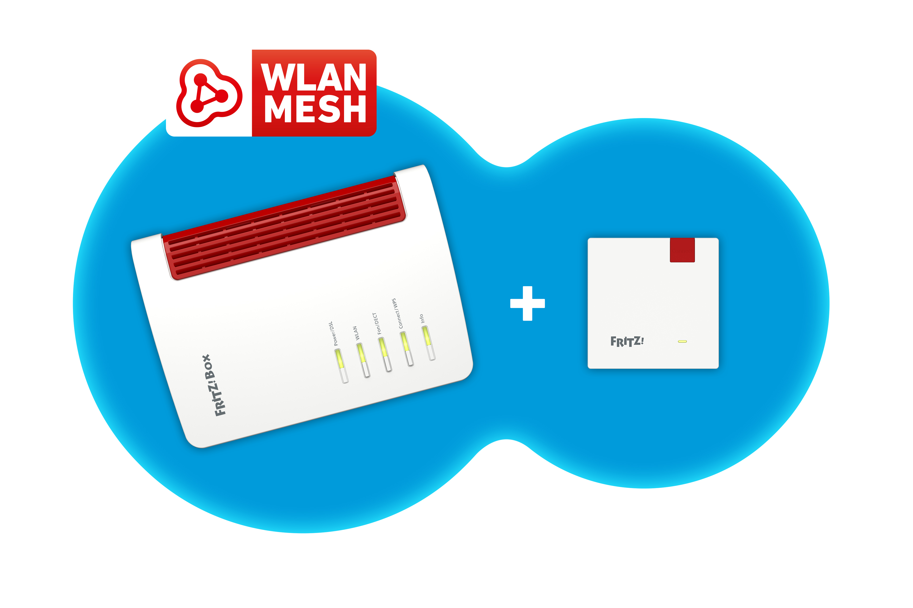 AVM FRITZ!Box 7530 AX, Router und 1x Repeater Set, 2er-Bundle