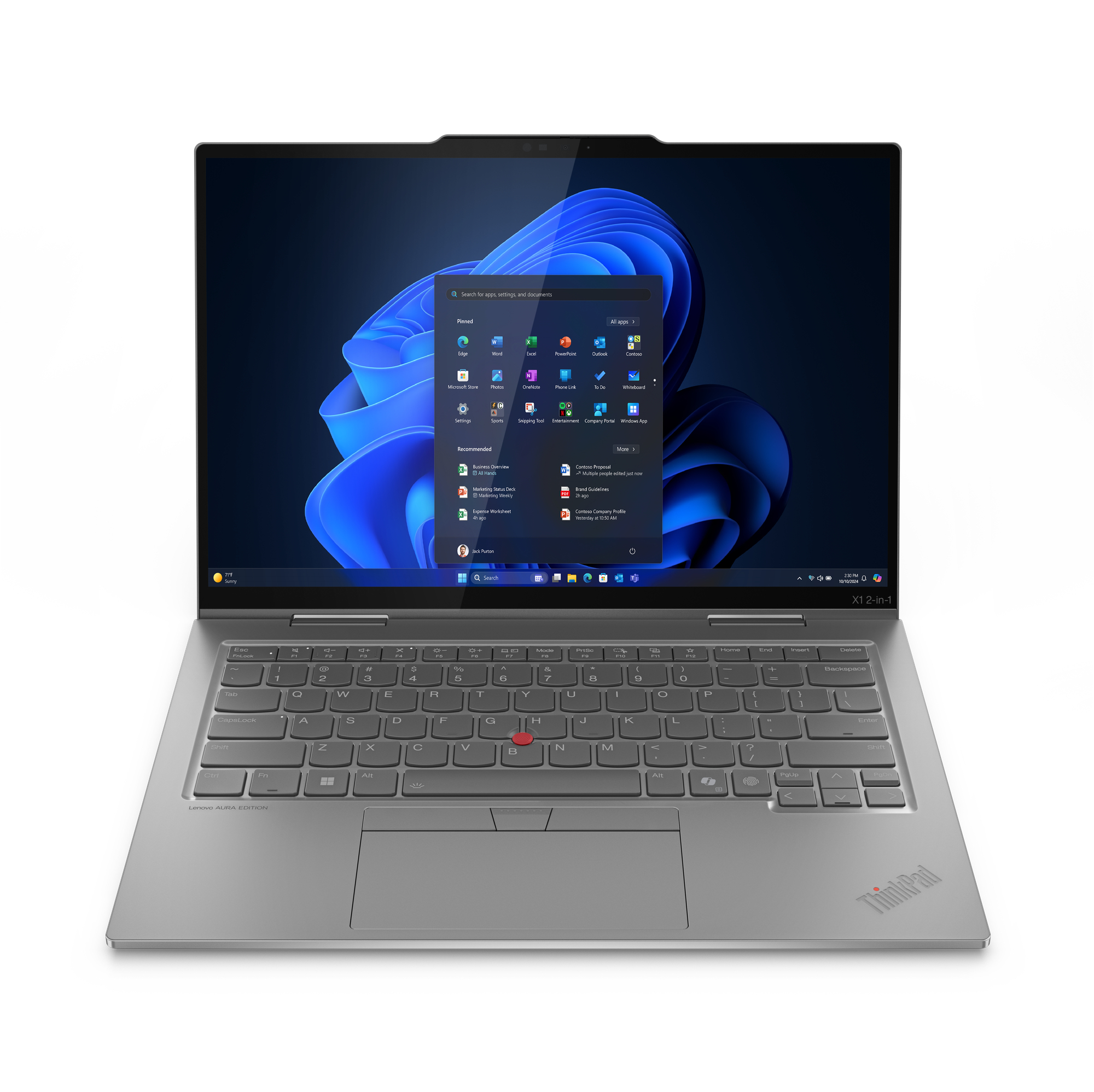 Lenovo   ThinkPad X1 2in1 G10 Aura Ed., 14"2.8K OLED Touch, Ultra 7 258V, 32GB, 1TB SSD, 5G, W11P