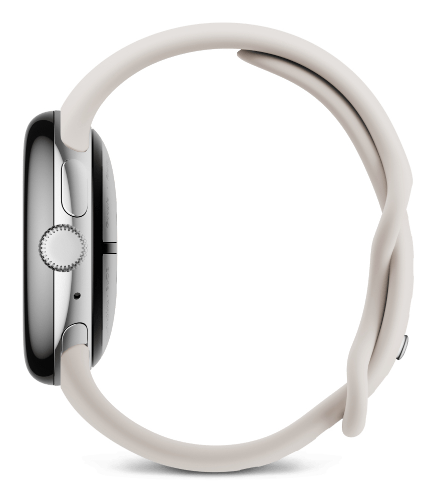 Google Pixel Watch 3 (LTE) 41mm Polished Silver mit Sportarmband Porcelain