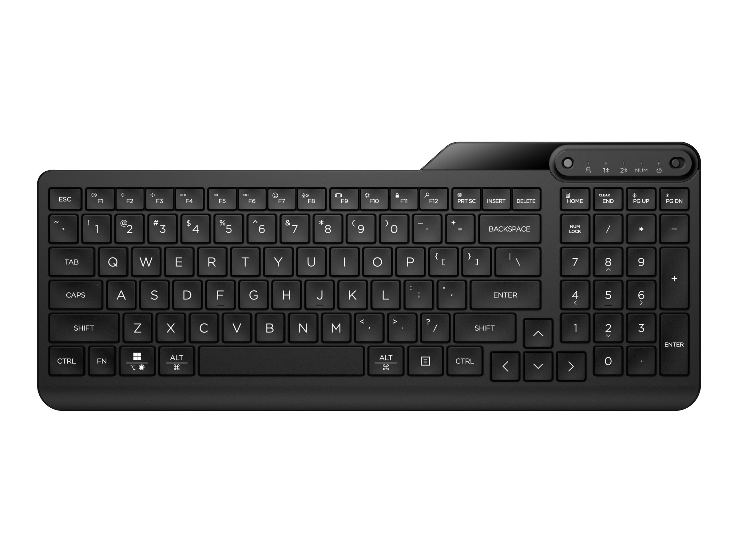 HP 475 - Tastatur - Dual-Mode, Multi-Device, 2-Zonen-Layout, geringer Tastenhub, 12 programmierbare