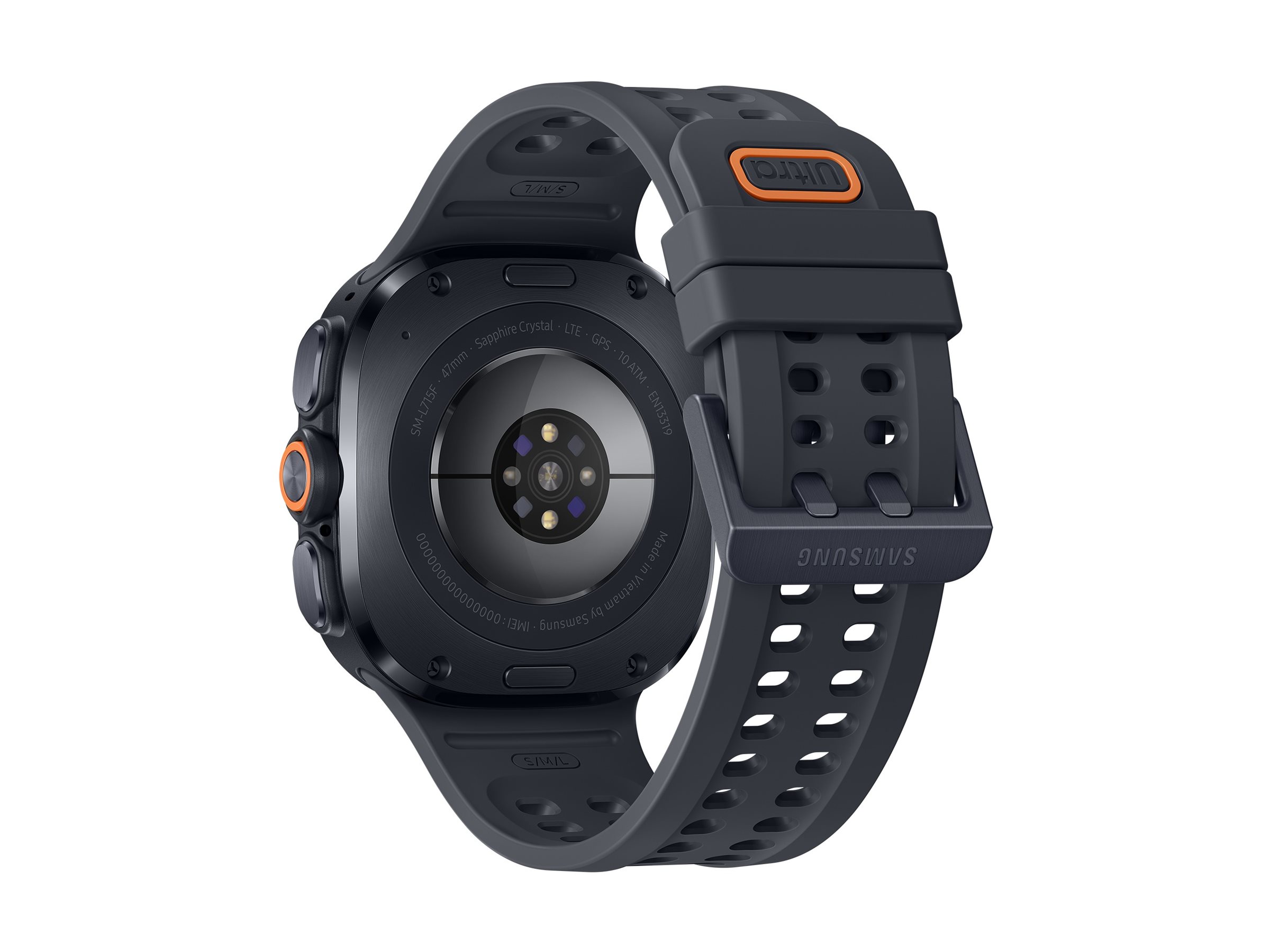 Samsung Galaxy Watch Ultra2 - 47 mm - titanfarben grau - intelligente Uhr mit Marineband - schwarz -