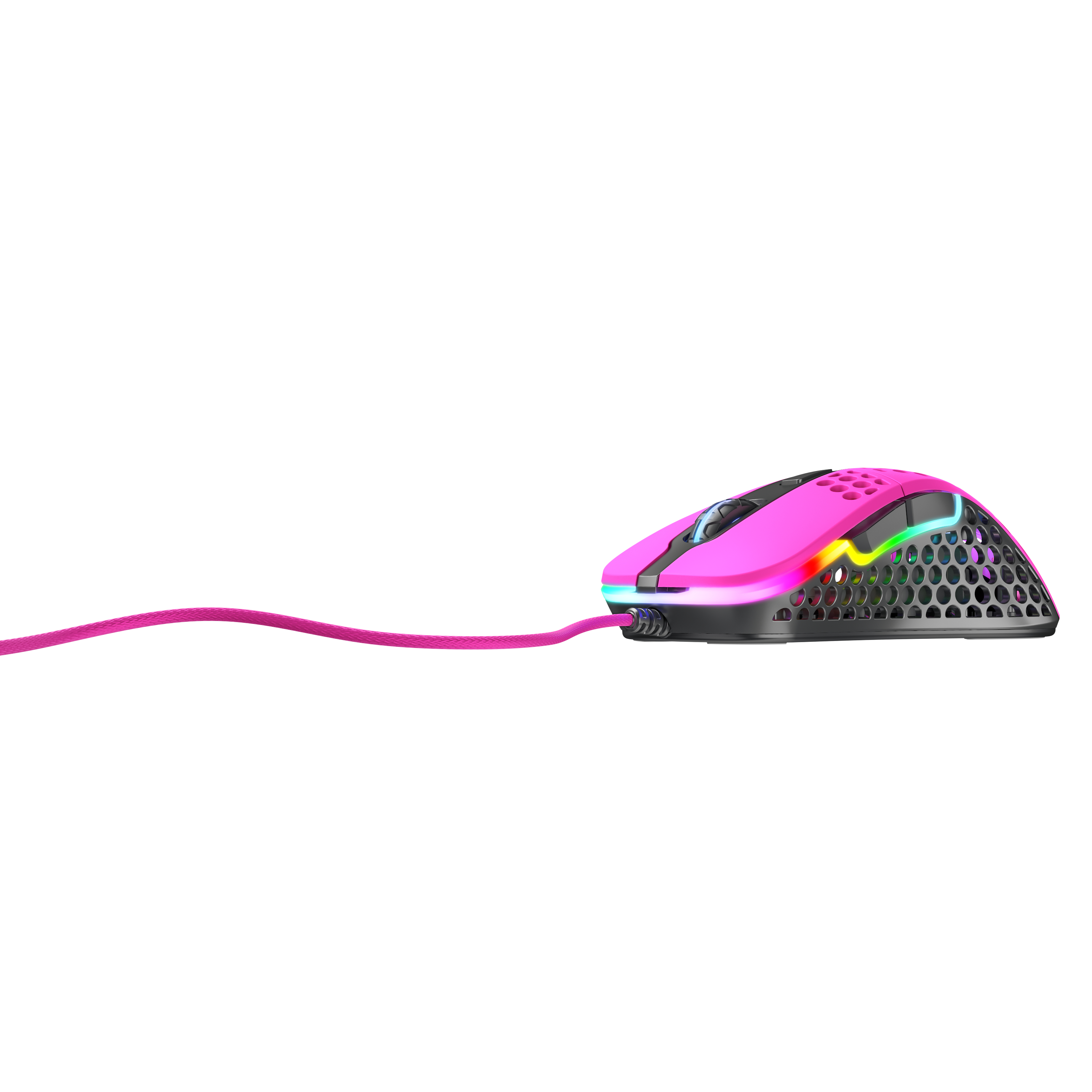 Xtrfy CHERRY XTRFY M4 RGB, rechts, Optisch, USB Typ-A, 16000 DPI, Schwarz, Pink