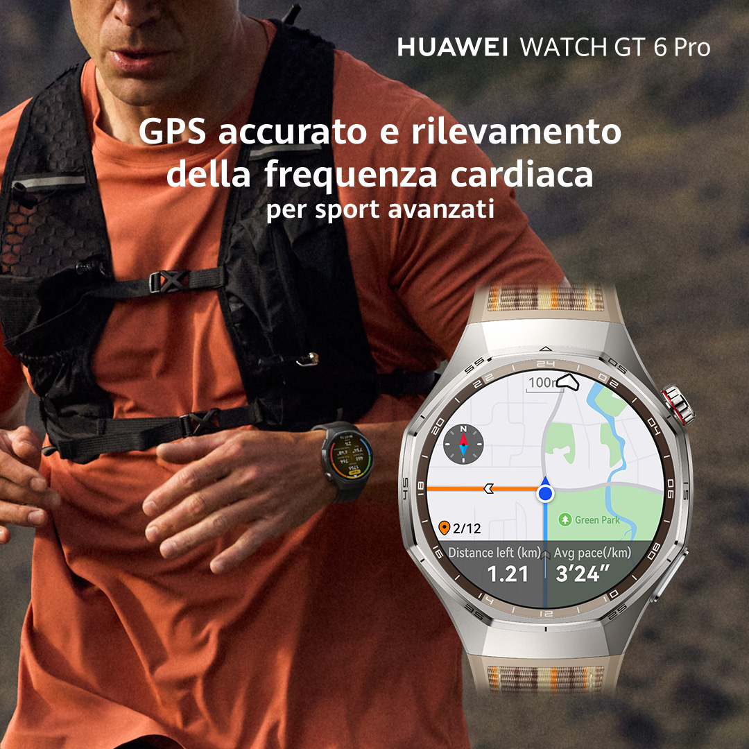Huawei Watch GT 6 Pro - 46 mm - titanium alloy - intelligente Uhr mit Riemen - Flouroelastomer - sch